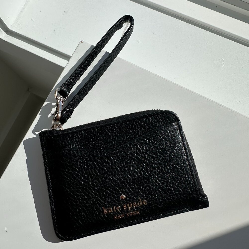 Kate Spade Black Leather Wristlet Wallet